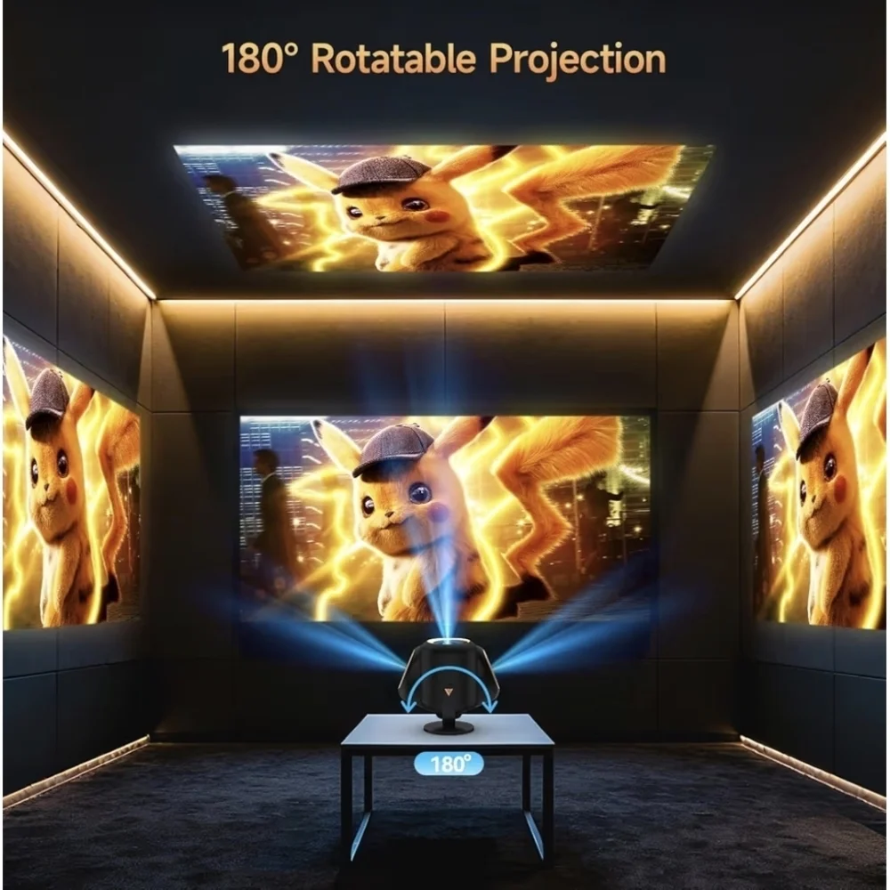 Mini Projector with WiFi and Bluetooth, Portable Projector Native 1080P Support